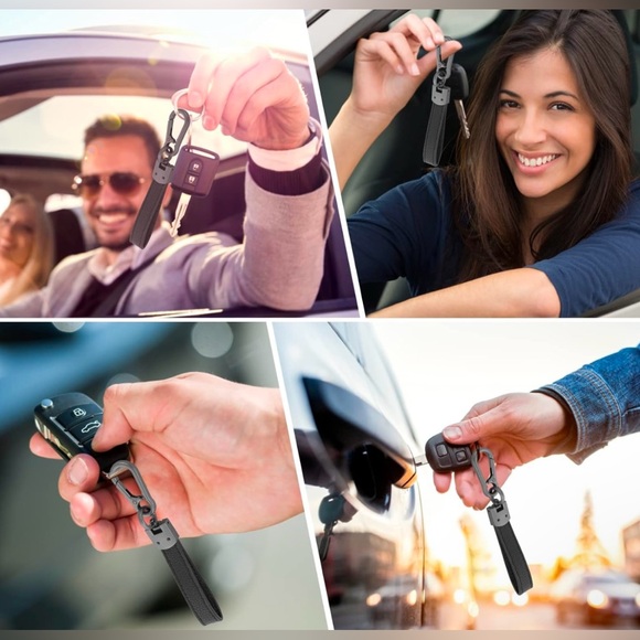 Microfiber Leather Car Keychain Key Fob Keychain Leather Key Chain Holder - Picture 7 of 7